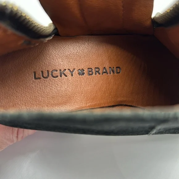 Lucky Brand Roquee Black Suede 2 zipper Ankle Bootie Size 6 BAB5897K - Picture 6 of 7